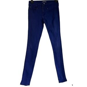 C'ESTTOI Stretch Skinny Leg Blue Junior Women Belted Patch Logo Jeans SIZE 0